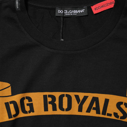 Dolce & Gabbana Black DG Royals Cotton Crew Neck T-shirt