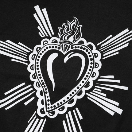 Dolce & Gabbana Black Sacred Heart Cotton Crew Neck T-shirt