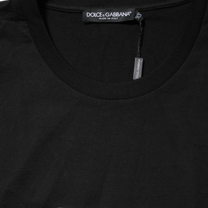Dolce & Gabbana Black DG Vib3 Print Cotton Crew Neck T-shirt