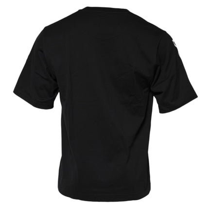 Dolce & Gabbana Black Logo Print Cotton Men Crew Neck T-shirt