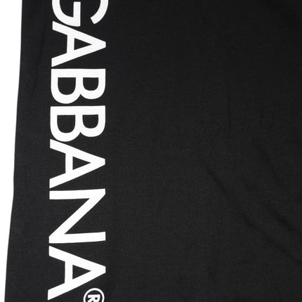 Dolce & Gabbana Black Logo Print Cotton Men Crew Neck T-shirt