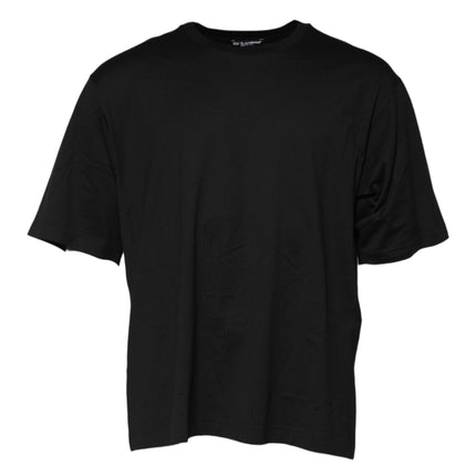 Dolce & Gabbana Black Cotton Crew Neck Short Sleeves T-shirt