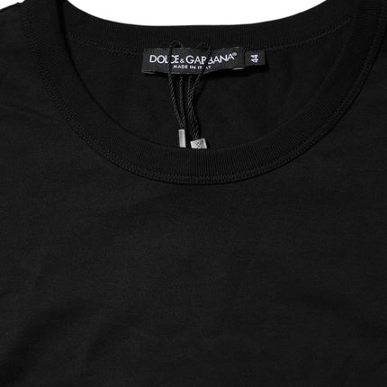 Dolce & Gabbana Black Cotton Crewneck Short Sleeves T-shirt