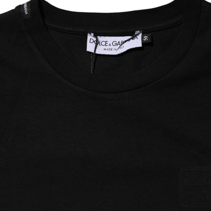 Dolce & Gabbana Black Cotton Crew Neck Short Sleeves T-shirt