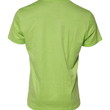 Dolce & Gabbana Green Embossed Logo Cotton Crew Neck T-shirt