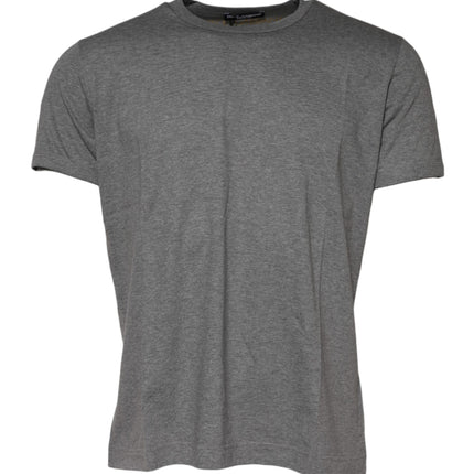Dolce & Gabbana Gray Cotton Crew Neck Short Sleeves T-shirt