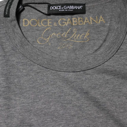Dolce & Gabbana Gray Cotton Crew Neck Short Sleeves T-shirt