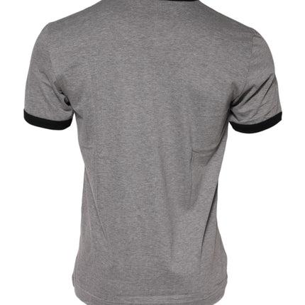 Dolce & Gabbana Gray Sacred Heart Cotton Crew Neck T-shirt