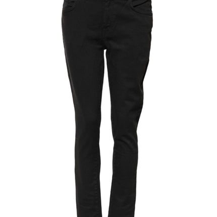 Dolce & Gabbana Black Cotton Skinny Mid Waist Denim Jeans