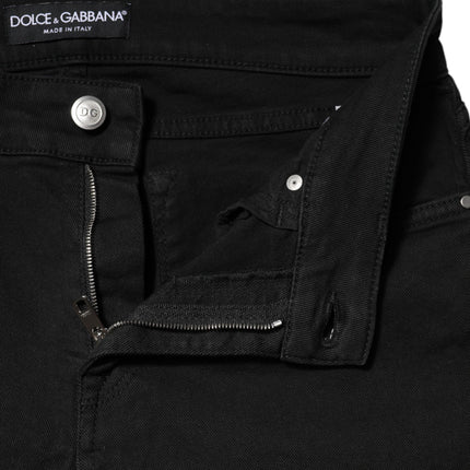 Dolce & Gabbana Black Cotton Skinny Mid Waist Denim Jeans