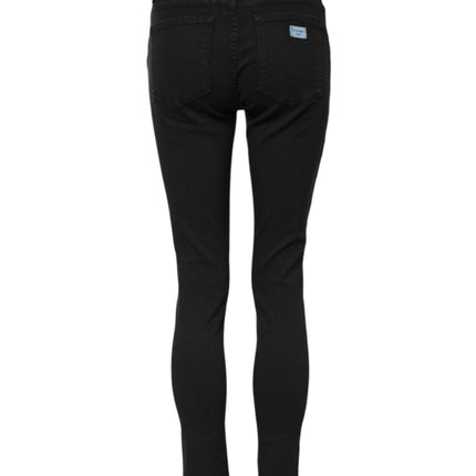 Dolce & Gabbana Black Cotton Skinny Mid Waist Denim Jeans