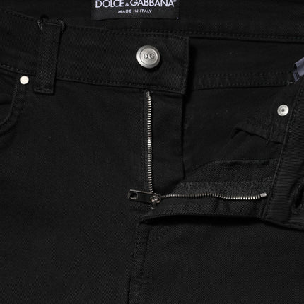 Dolce & Gabbana Black Cotton Skinny Mid Waist Denim Jeans