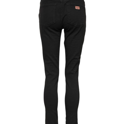 Dolce & Gabbana Black Cotton Skinny Mid Waist Denim Jeans