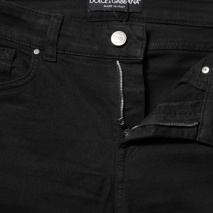 Dolce & Gabbana Black Cotton Skinny Mid Waist Denim Jeans
