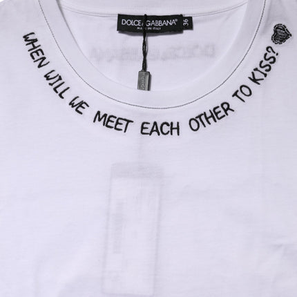 Dolce & Gabbana White Cotton Sleeveless Printed Tank T-shirt