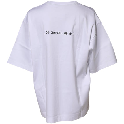 Dolce & Gabbana White Cotton Printed Short Sleeves T-shirt