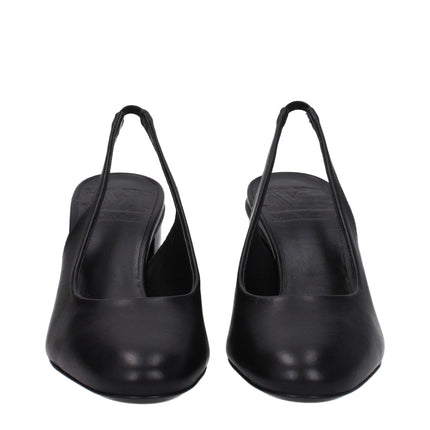 Max Mara Black Leather High Heel Pumps