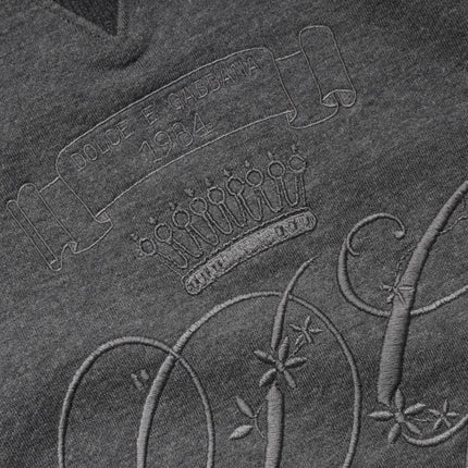 Dolce & Gabbana Gray DG Logo Embroidered Pullover Sweater