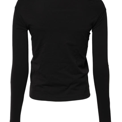 Dolce & Gabbana Black Wool Shrug Crew Neck Pullover Sweater