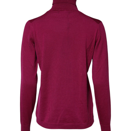Dolce & Gabbana Fuchsia Wool Long Sleeves Turtleneck Sweater