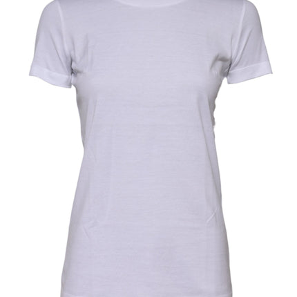 Dolce & Gabbana White Cotton Crew Neck Short Sleeves T-shirt