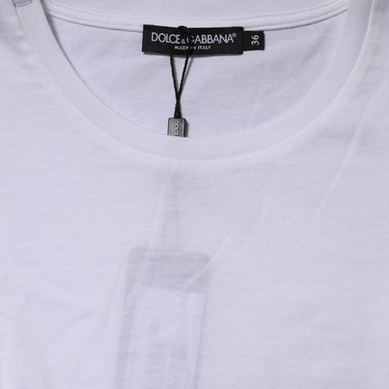 Dolce & Gabbana White Cotton Crew Neck Short Sleeves T-shirt