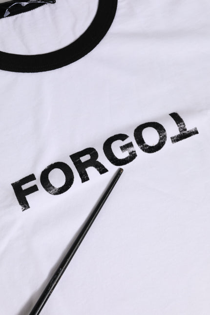 Dolce & Gabbana White Cotton Crew Neck Cropped Top T-shirt