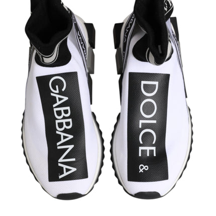 Dolce & Gabbana White Black Sorrento Socks Sneakers Shoes