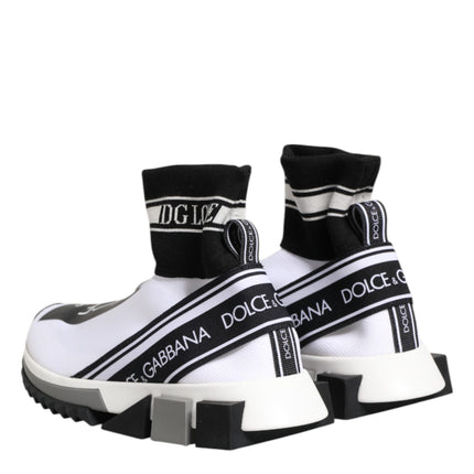Dolce & Gabbana White Black Sorrento Socks Sneakers Shoes