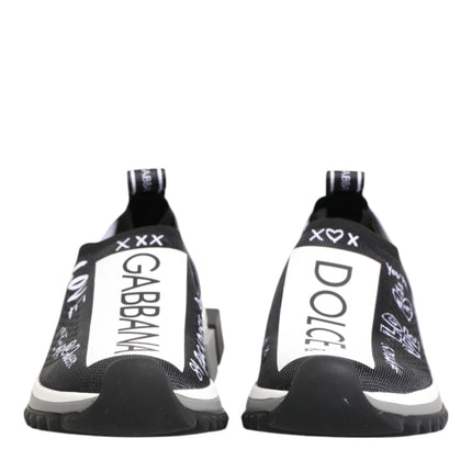 Dolce & Gabbana Black White Sorrento Low Top Sneakers Shoes