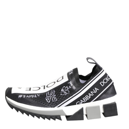 Dolce & Gabbana Black White Sorrento Low Top Sneakers Shoes