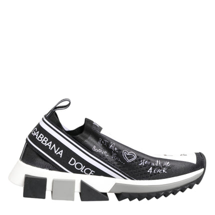 Dolce & Gabbana Black White Sorrento Low Top Sneakers Shoes
