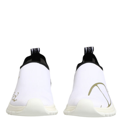Dolce & Gabbana White Black Low Top Sorrento Sneakers Shoes
