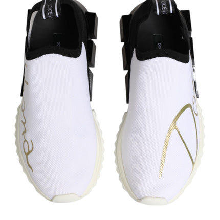 Dolce & Gabbana White Black Low Top Sorrento Sneakers Shoes