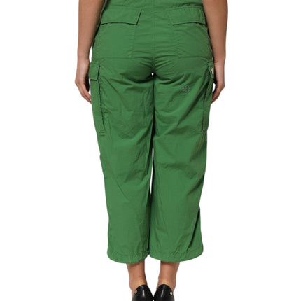 Dolce & Gabbana Green Cotton High Waist Cargo Trouser Pants