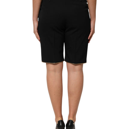 Dolce & Gabbana Black Zip Detailed Wool Straight Leg Pants