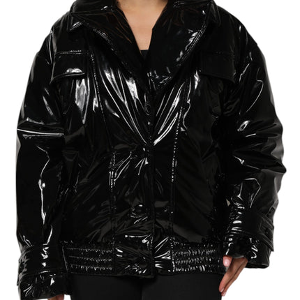 Dolce & Gabbana Black Polyester Quilted Puffer Coat Jacket