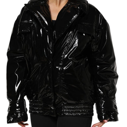 Dolce & Gabbana Black Polyester Quilted Puffer Coat Jacket