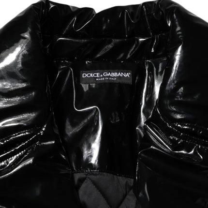 Dolce & Gabbana Black Polyester Quilted Puffer Coat Jacket