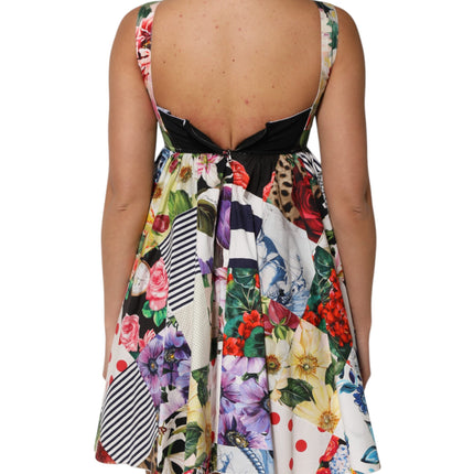 Dolce & Gabbana Multicolor Patchwork Cotton AlineMini Dress