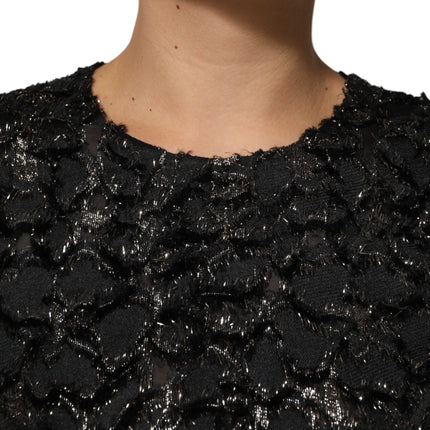 Dolce & Gabbana Black Sequin Bouclé Tweed Sheath Dress