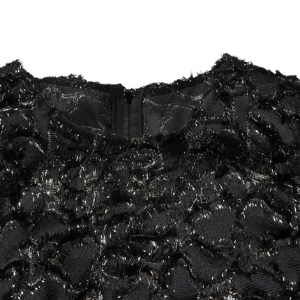 Dolce & Gabbana Black Sequin Bouclé Tweed Sheath Dress