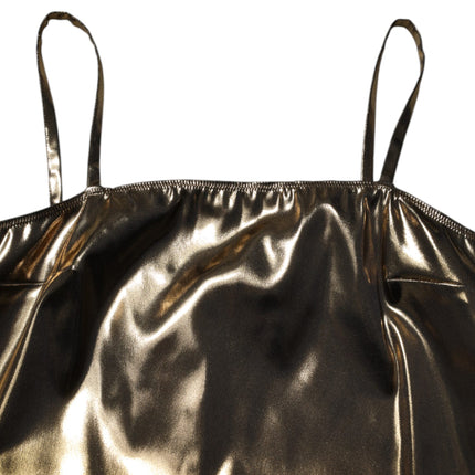 Dolce & Gabbana Metallic Gold Sleeveless A-line Mini Dress