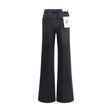 RE/DONE Black Cotton Flared Jeans