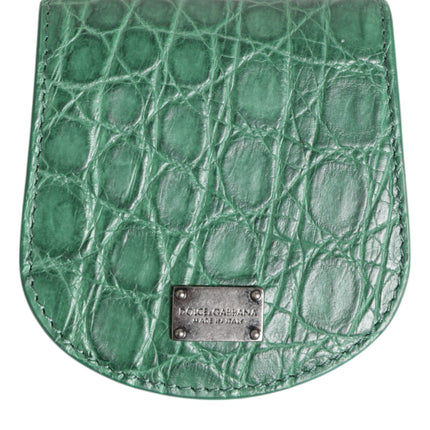Dolce & Gabbana Green Exotic Skin Coin Condom Case Holder Pocket Wallet