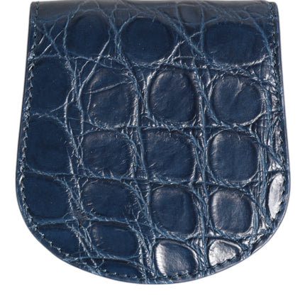 Dolce & Gabbana Blue Exotic Skin Coin Condom Case Holder Pocket Wallet
