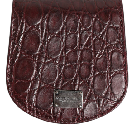 Dolce & Gabbana Burgundy Exotic Skin Coin Condom Case Holder Pocket Wallet