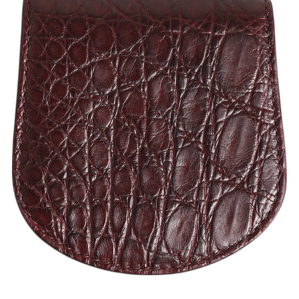 Dolce & Gabbana Burgundy Exotic Skin Coin Condom Case Holder Pocket Wallet