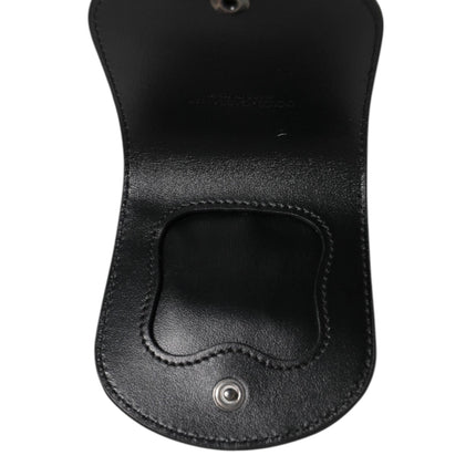 Dolce & Gabbana Black Exotic Skin Coin Condom Case Holder Pocket Wallet