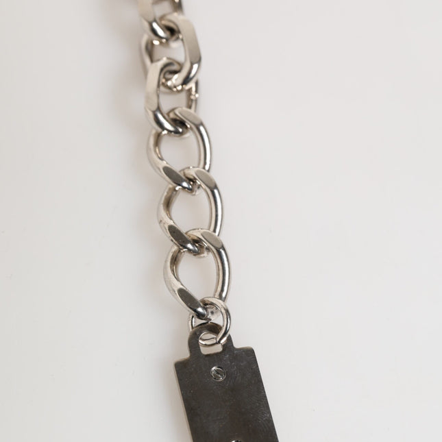 Dolce & Gabbana Silver Chain Brass Beaded Lobster Clasp Logo Men Bracelet